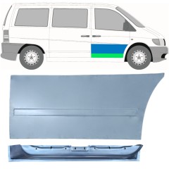 Opravný plech predných dverí vnútorný + vonkajší pre Mercedes Vito I W638 1996-2003 / Pravá / Sada 12016