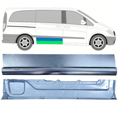 Opravný plech posuvných dverí vnútorný + vonkajší pre Mercedes Vito 2003-2014 / Pravá / Sada 12046