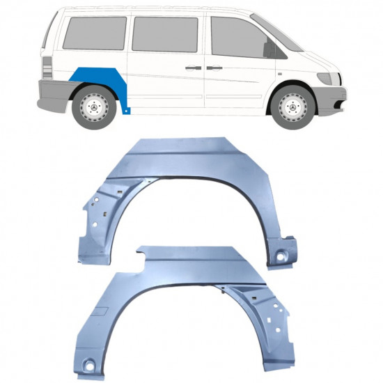 Lem zadného blatníka pre Mercedes Vito 1996-2003 / Ľavá+Pravá / Sada 9475