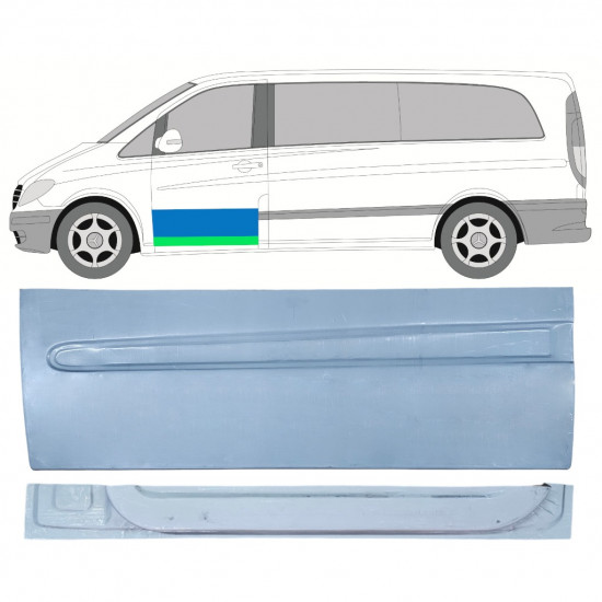 Opravný plech predných dverí vnútorný + vonkajší pre Mercedes Vito 2003-2014 / Ľavý / Sada 12646