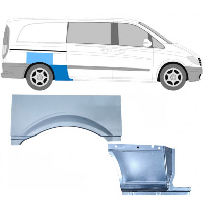 Lem zadného blatníka pre Mercedes Vito 2003- / LWB / Pravá / Sada 11864