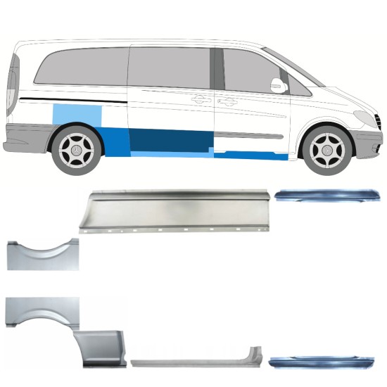 Opravný plech sada pre Mercedes Vito W639 2003-2014 / Ľavá+Pravá / 14787