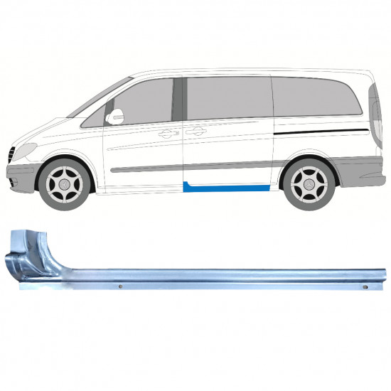 Opravný plech prahu posuvných dverí pre Mercedes Vito 2003-2014 / Ľavý 11871