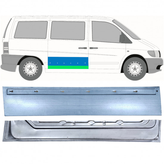 Opravný plech posuvných dverí vnútorný + vonkajší pre Mercedes Vito 1996-2003 / Pravá / Sada 12047
