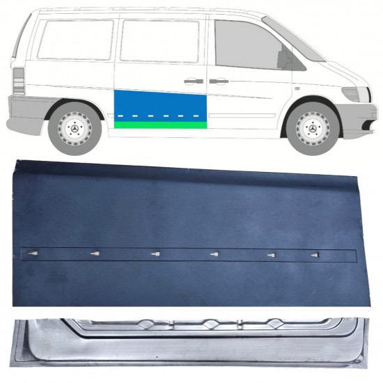 Opravný plech posuvných dverí vnútorný + vonkajší pre Mercedes Vito 1996-2003 / Pravá / Sada 12049