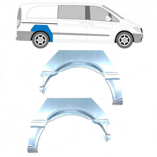 Lem zadného blatníka pre Mercedes Vito 2003-2010 / Ľavá+Pravá / Sada 9462