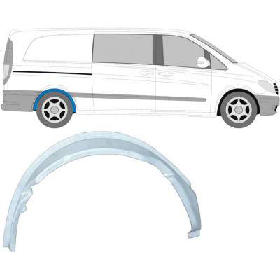 Vnútorný opravný plech zadného blatníka pre Mercedes Vito 2003-2010 / Pravá 6804