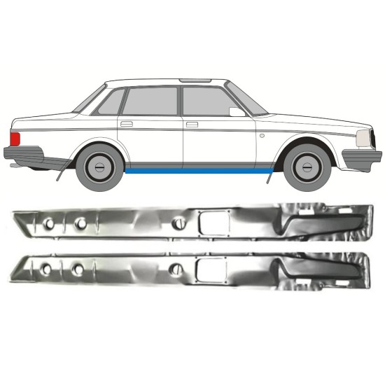 Opravný plech prahu vnútorný pre Volvo 240 1975-1993 / Ľavá+Pravá / Sada 16111