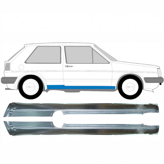 Opravný plech prahu pre VW Golf 2 1982- / Ľavá+Pravá / Sada 9407