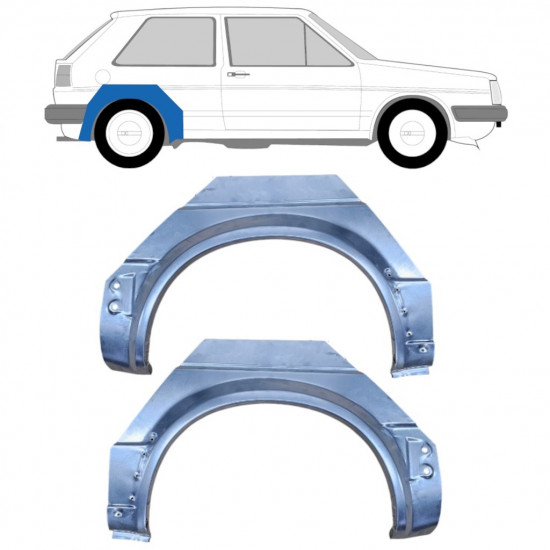 Lem zadného blatníka pre VW Golf 2 1982- / Ľavá+Pravá / Sada 9626