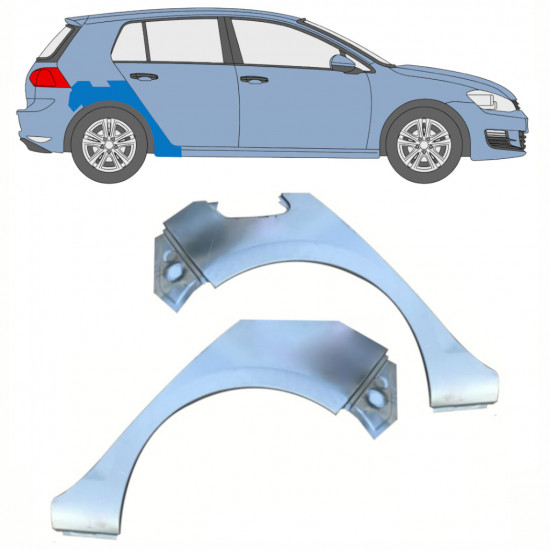 Lem zadného blatníka pre VW Golf 7 2012- / Ľavá+Pravá / Sada 10393