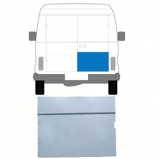 Opravný plech zadných dverí pre Volkswagen LT 1975-1996 / Pravá 7956