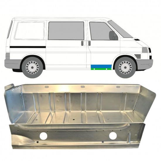 Opravný plech prahu predného schodu vnútorný pre VW Transporter T4 1990-2003 / Pravá 9022