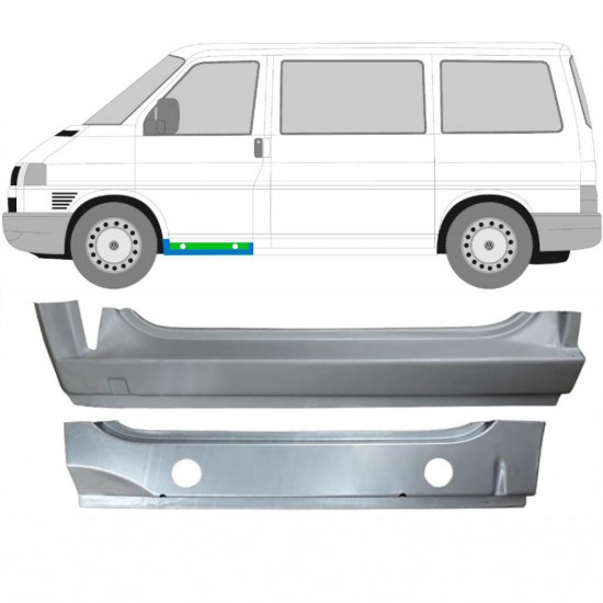 Opravný plech predného prahu vnútorný + vonkajší pre VW Transporter T4 1990-2003 / Ľavý / Sada 9906