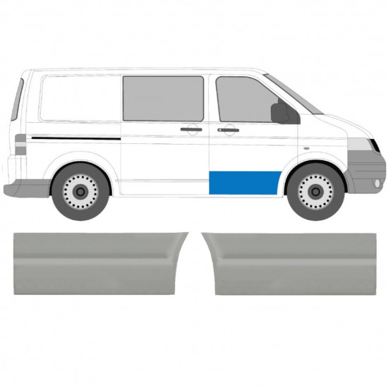 Opravný plech predných dverí pre VW Transporter T5 2003-2015 / Ľavá+Pravá / Sada 9601