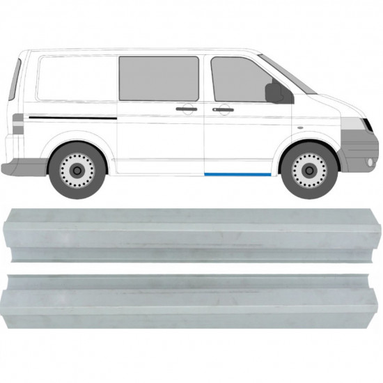 Opravný plech prahu predných dverí pre VW Transporter T5 2003-2015 / Vľavo = Vpravo (symetrické) / Sada 9695