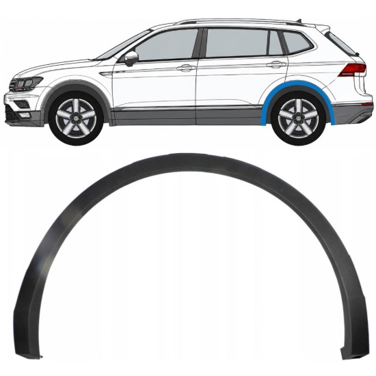 Bočná lišta zadného blatníka pre Volkswagen Tiguan 2016-2024 Allspace / Ľavý 8194