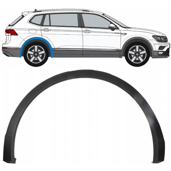 Bočná lišta zadného blatníka pre Volkswagen Tiguan 2016-2024 Allspace / Pravá 8193