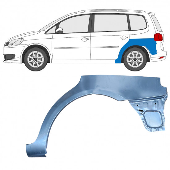 Lem zadného blatníka pre VW Touran 2010-2015 / Ľavý 8195