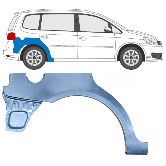 Lem zadného blatníka pre VW Touran 2010-2015 / Pravá 8196