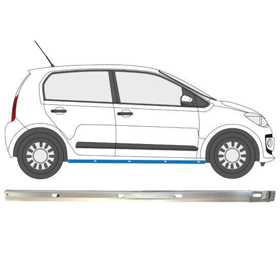 Opravný plech prahu vnútorný pre Volkswagen UP! 2011- / Pravá 14857 Opravný plech prahu vnútorný pre Volkswagen UP! 2011- / Pravá 14857