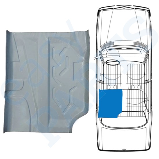 Opravný plech prednej podlahy pre Mercedes W123 1975-1985 / Ľavý 16049