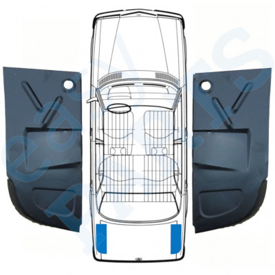 Opravný plech podlahy batožinového priestoru pre Mercedes W123 1975-1985 / Ľavá+Pravá / Sada 10353