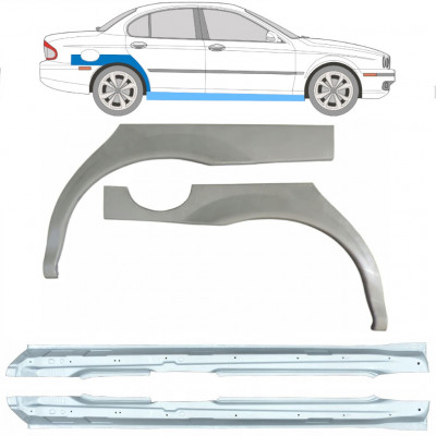 Opravný plech prahu + zadného blatníka pre Jaguar X-Type 2001-2009 / Sada 12622