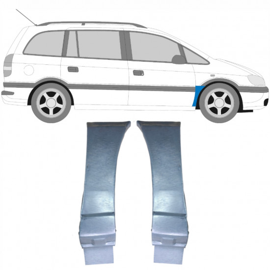 Opravný plech predného blatníka pre Opel Zafira 1999-2005 / Ľavá+Pravá / Sada 9404