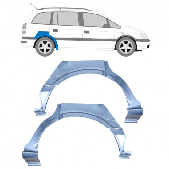 Lem zadného blatníka pre Opel Zafira 1999-2005 / Ľavá+Pravá / Sada 9403