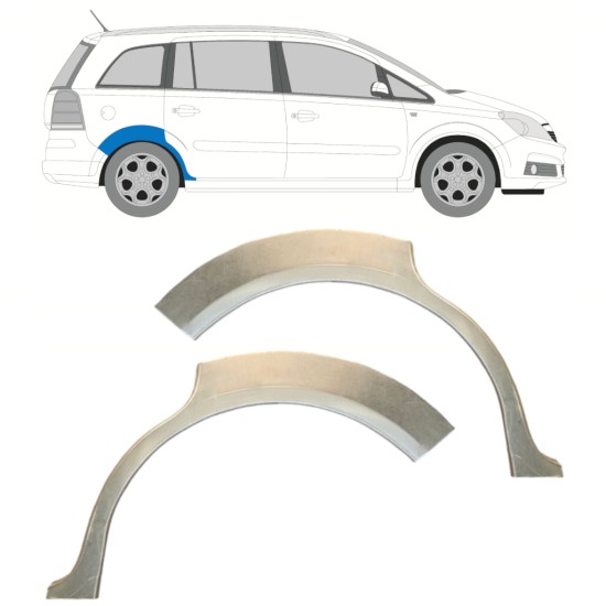 Lem zadného blatníka pre Opel Zafira B 2005-2012 / Ľavá+Pravá / Sada 14758