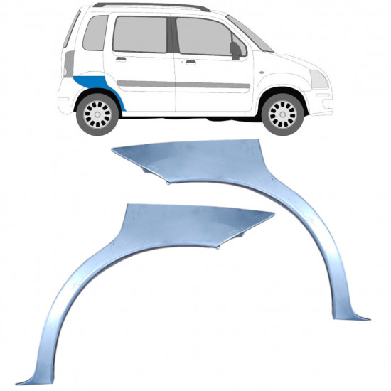 Lem zadného blatníka pre Opel Agila 2001-2008 / Ľavá+Pravá / Sada 10094