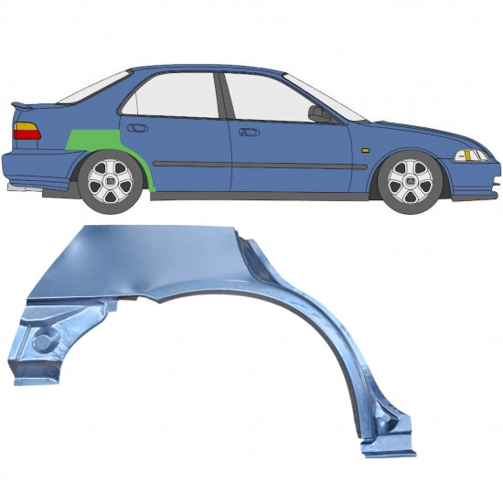 Lem zadného blatníka pre Honda Civic 1991-1995 / Pravá 6648