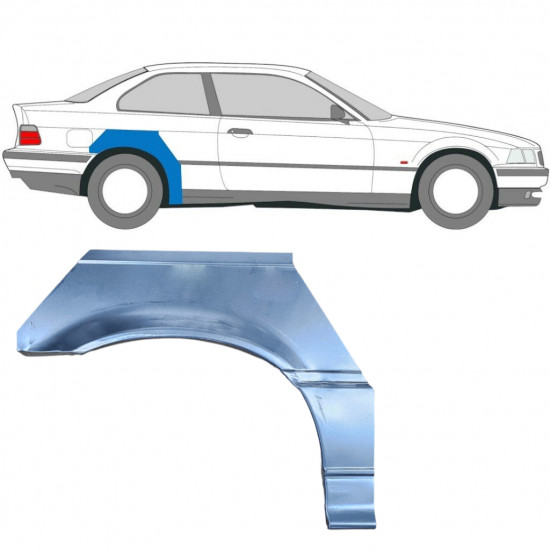 Lem zadného blatníka pre BMW E36 3 Cabrio 1990-2000 / Pravá / COUPE 6207